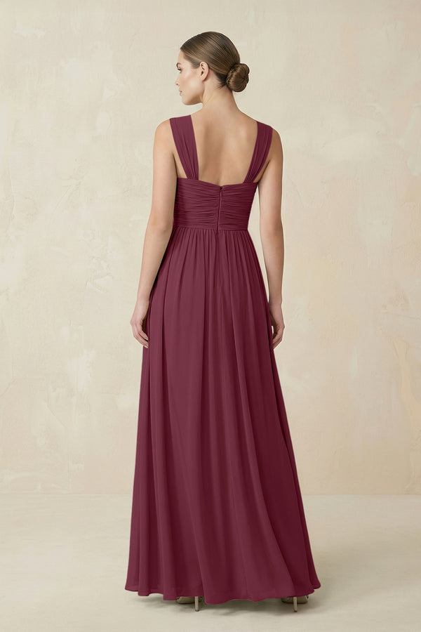 Sweetheart Pleated Chiffon A-Line Bridesmaid Dress in Desert Rose (2) | KISSBRIDAL
