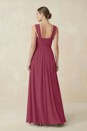 Sweetheart Pleated Chiffon A - Line Bridesmaid Dress in Desert Rose - SHE IS ME Bridesmaid Dresses
