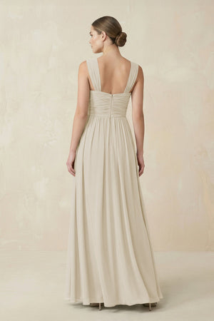 Sweetheart Pleated Chiffon A - Line Bridesmaid Dress in Dove Gray - SHE IS ME Bridesmaid Dresses