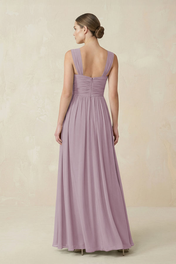 Sweetheart Pleated Chiffon A - Line Bridesmaid Dress in Dusk - SHE IS ME Bridesmaid Dresses
