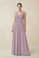Sweetheart Pleated Chiffon A - Line Bridesmaid Dress in Dusk - SHE IS ME Bridesmaid Dresses