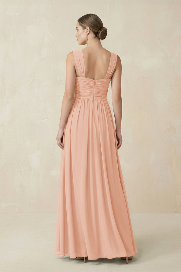 Sweetheart Pleated Chiffon A - Line Bridesmaid Dress in English Rose - SHE IS ME Bridesmaid Dresses