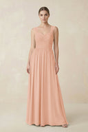 Sweetheart Pleated Chiffon A - Line Bridesmaid Dress in English Rose - SHE IS ME Bridesmaid Dresses