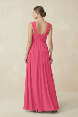 Sweetheart Pleated Chiffon A - Line Bridesmaid Dress in Fuchsia - SHE IS ME Bridesmaid Dresses