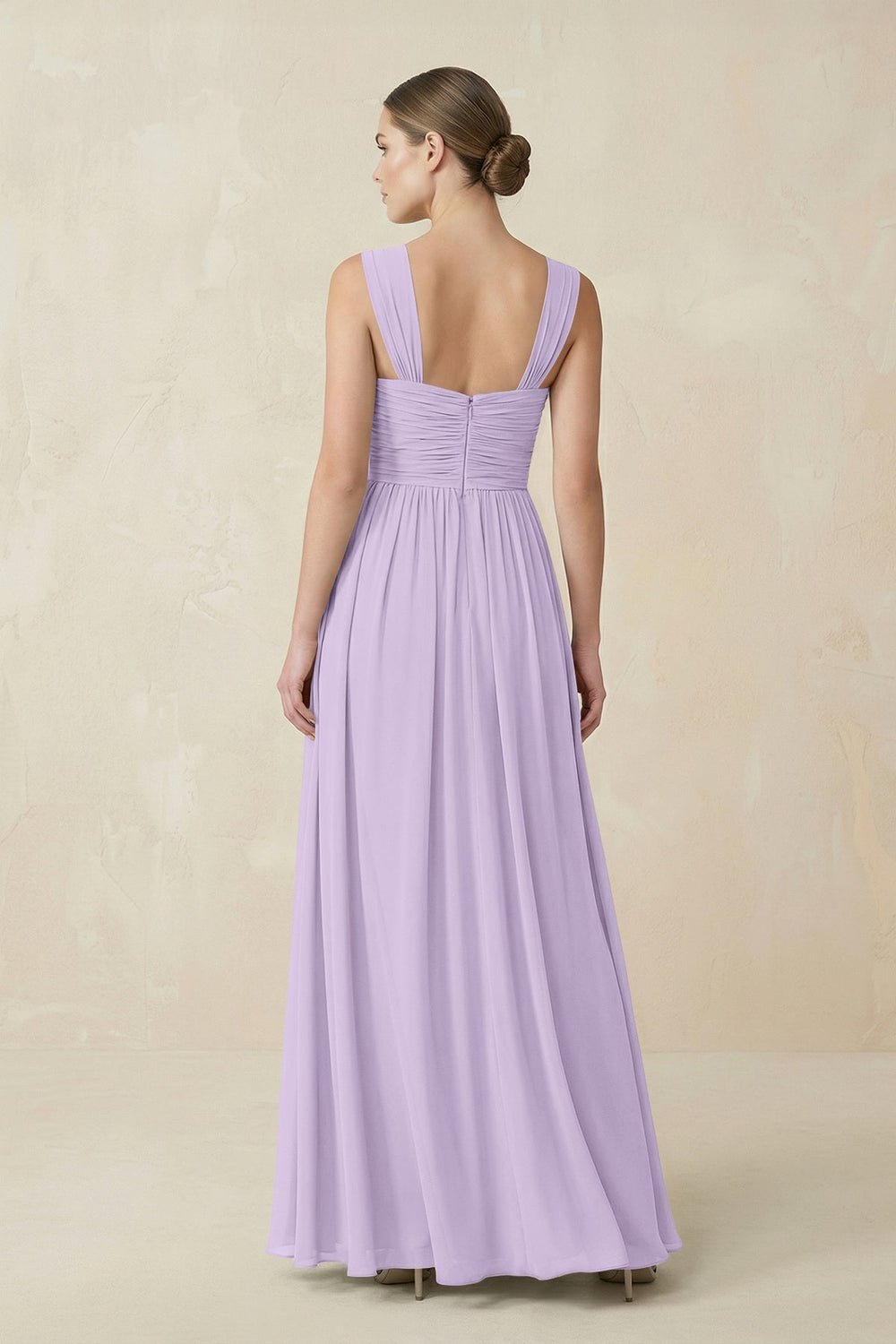 Sweetheart Pleated Chiffon A - Line Bridesmaid Dress in Lavender - KISS BRIDAL Bridesmaid Dresses