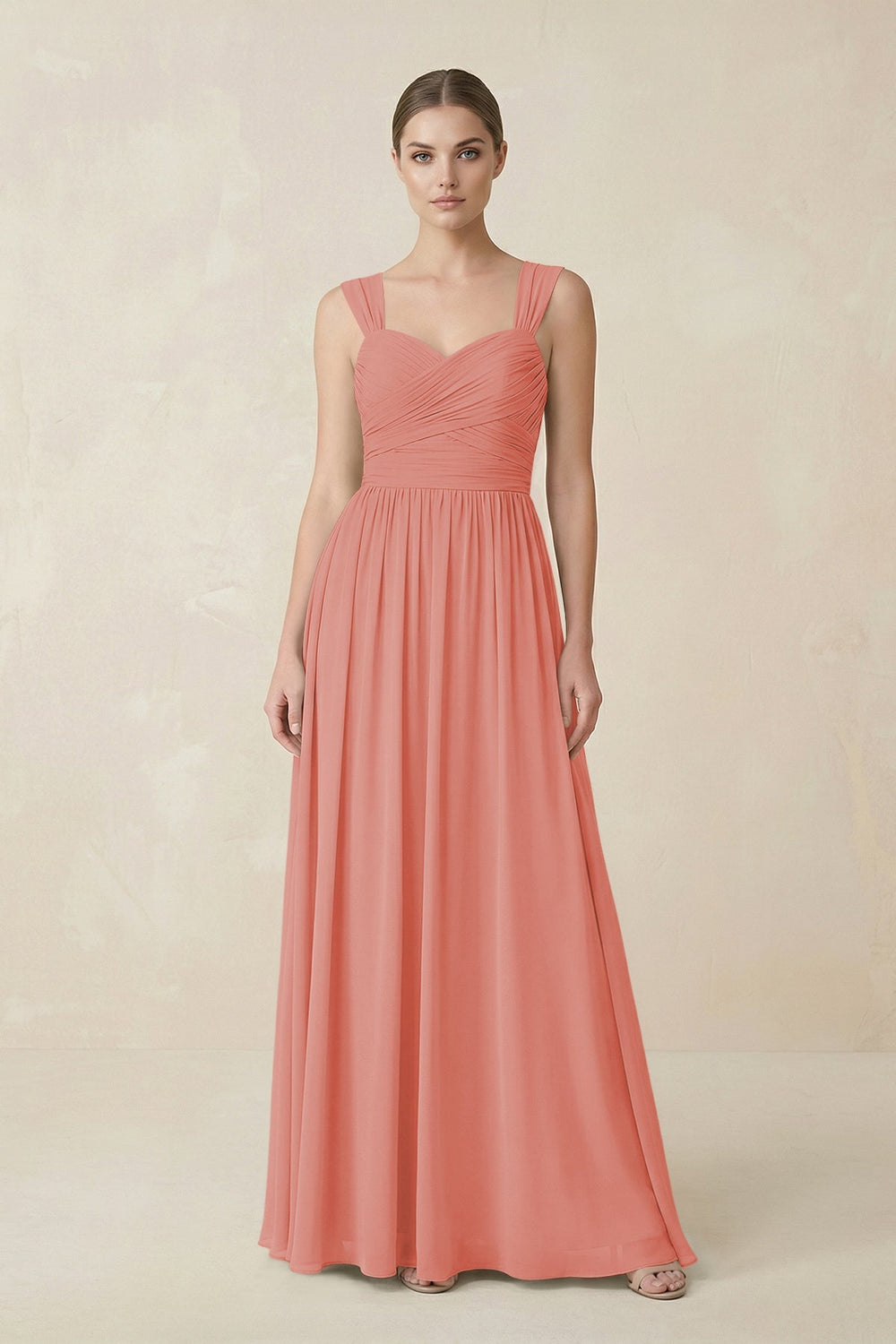 Sweetheart Pleated Chiffon A - Line Bridesmaid Dress in Mulberry - KISS BRIDAL Bridesmaid Dresses
