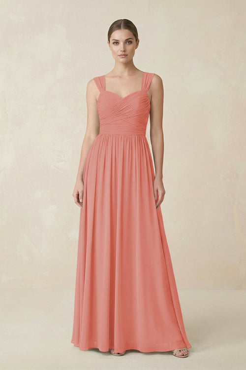 Sweetheart Pleated Chiffon A - Line Bridesmaid Dress in Mulberry - SHE IS ME Bridesmaid Dresses