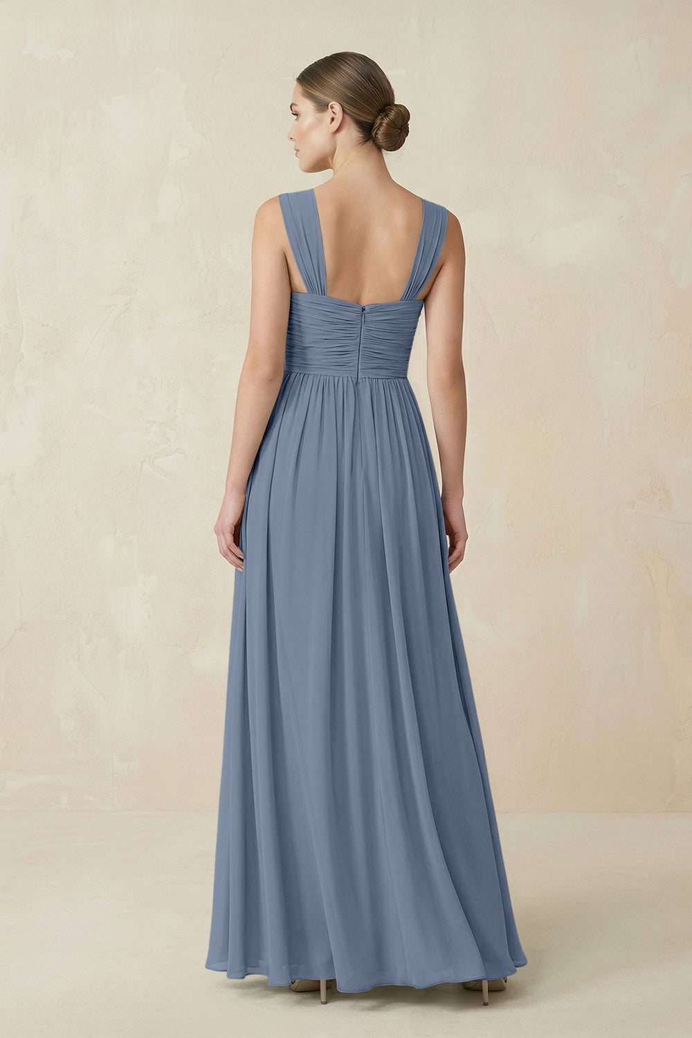 Sweetheart Pleated Chiffon A - Line Bridesmaid Dress in Neptune - KISS BRIDAL Bridesmaid Dresses