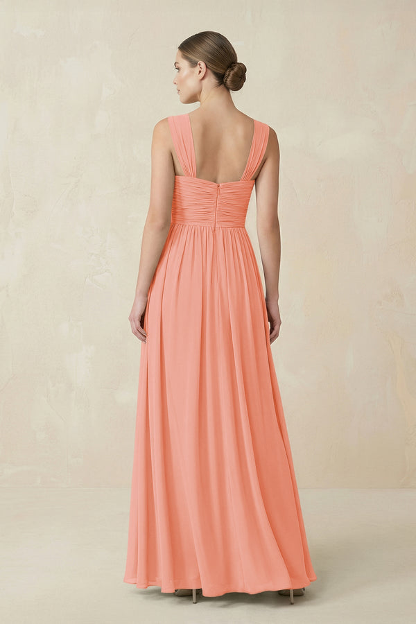 Sweetheart Pleated Chiffon A - Line Bridesmaid Dress in Rosette - SHE IS ME Bridesmaid Dresses