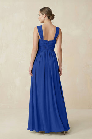 Sweetheart Pleated Chiffon A - Line Bridesmaid Dress in Royal Blue - SHE IS ME Bridesmaid Dresses