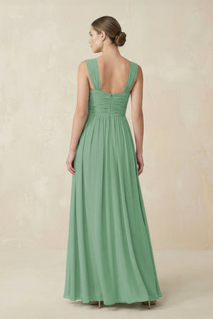 Sweetheart Pleated Chiffon A - Line Bridesmaid Dress in Sea Glass - SHE IS ME Bridesmaid Dresses