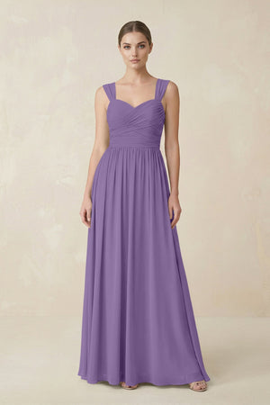 Sweetheart Pleated Chiffon A - Line Bridesmaid Dress in Tahiti - SHE IS ME Bridesmaid Dresses