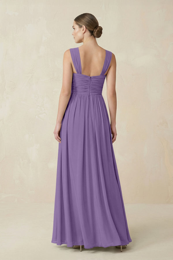 Sweetheart Pleated Chiffon A - Line Bridesmaid Dress in Tahiti - SHE IS ME Bridesmaid Dresses