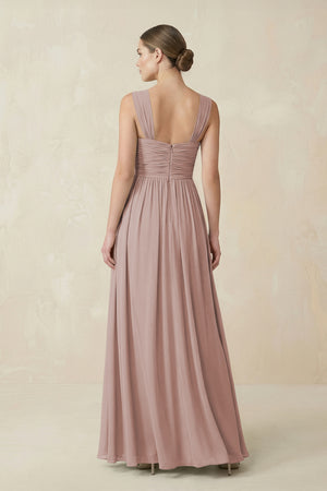 Sweetheart Pleated Chiffon A-Line Bridesmaid Dress in Toffee (2) | KISSBRIDAL