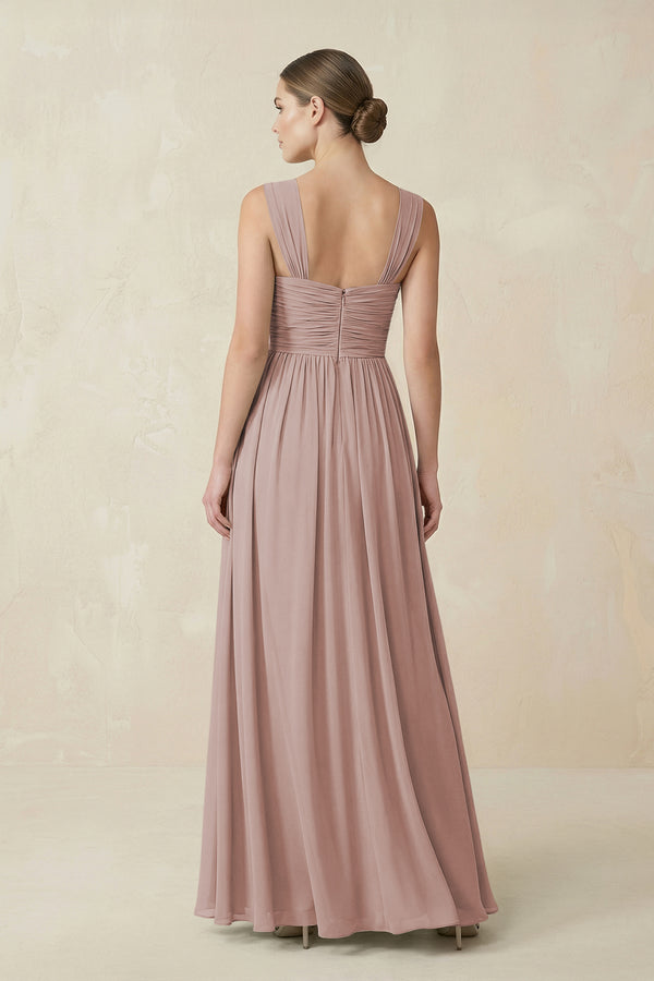 Sweetheart Pleated Chiffon A-Line Bridesmaid Dress in Toffee (2) | KISSBRIDAL