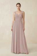 Sweetheart Pleated Chiffon A - Line Bridesmaid Dress in Toffee - SHE IS ME Bridesmaid Dresses