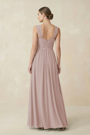 Sweetheart Pleated Chiffon A - Line Bridesmaid Dress in Toffee - SHE IS ME Bridesmaid Dresses