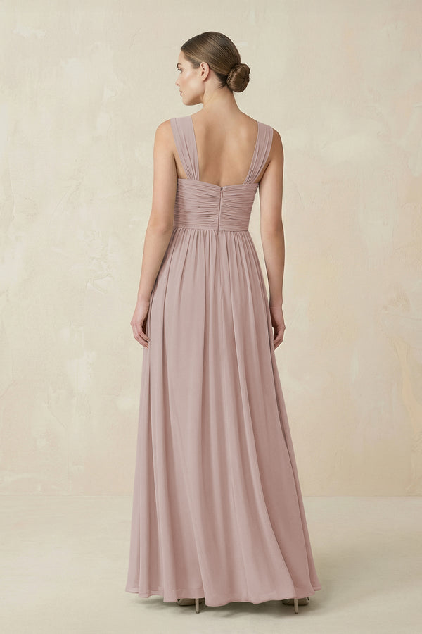 Sweetheart Pleated Chiffon A - Line Bridesmaid Dress in Toffee - SHE IS ME Bridesmaid Dresses