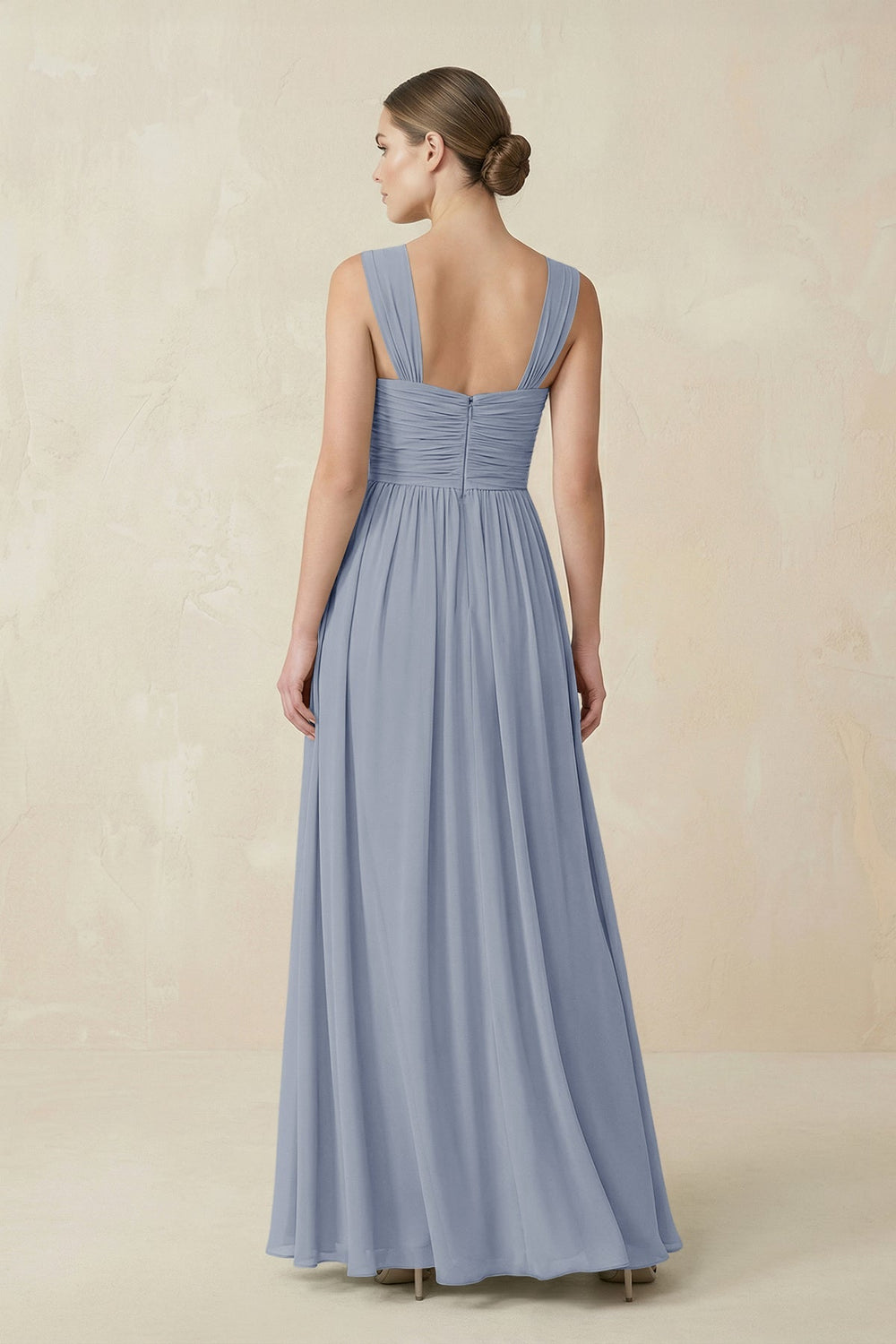 Sweetheart Pleated Chiffon A - Line Bridesmaid Dress in Twilight - KISS BRIDAL Bridesmaid Dresses