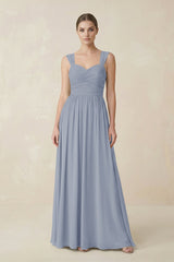 Sweetheart Pleated Chiffon A - Line Bridesmaid Dress in Twilight - KISS BRIDAL Bridesmaid Dresses