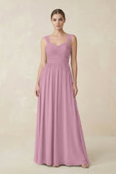 Sweetheart Pleated Chiffon A - Line Bridesmaid Dress in Vintage Mauve - SHE IS ME Bridesmaid Dresses