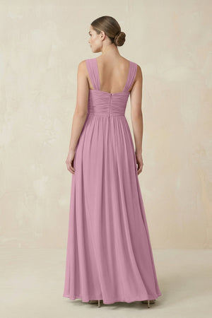Sweetheart Pleated Chiffon A - Line Bridesmaid Dress in Vintage Mauve - SHE IS ME Bridesmaid Dresses