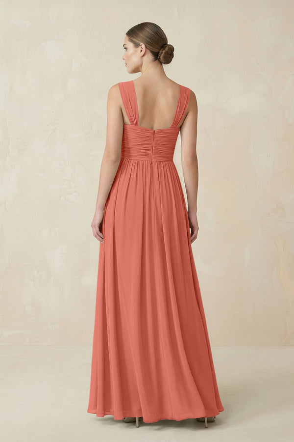 Sweetheart Pleated Chiffon A - Line Bridesmaid Dress in Wild Rose - SHE IS ME Bridesmaid Dresses