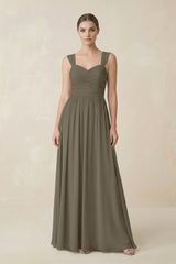 Sweetheart Pleated Chiffon A - Line Bridesmaid Dress in Willow Green - KISS BRIDAL Bridesmaid Dresses