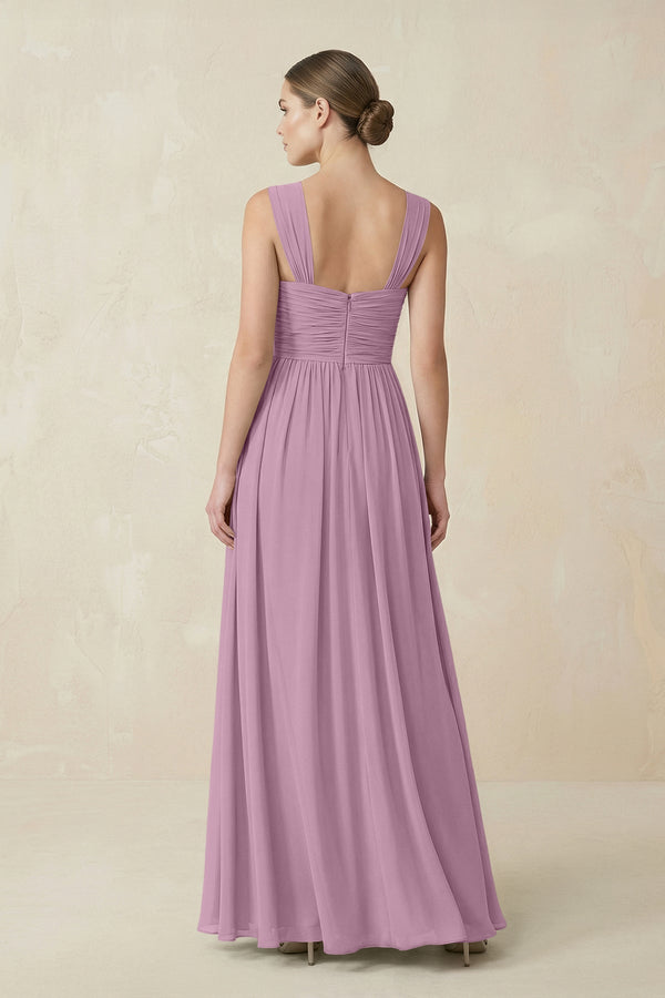 Sweetheart Pleated Chiffon A - Line Bridesmaid Dress in Wisteria - SHE IS ME Bridesmaid Dresses