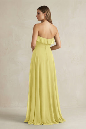 Sweetheart Ruffled A - Line Chiffon Bridesmaid Dress in Buttercup - SHE IS ME Bridesmaid Dresses
