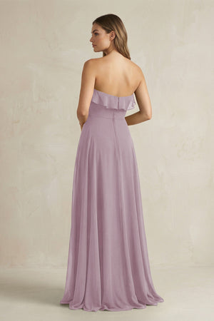 Sweetheart Ruffled A - Line Chiffon Bridesmaid Dress in Dusk - SHE IS ME Bridesmaid Dresses