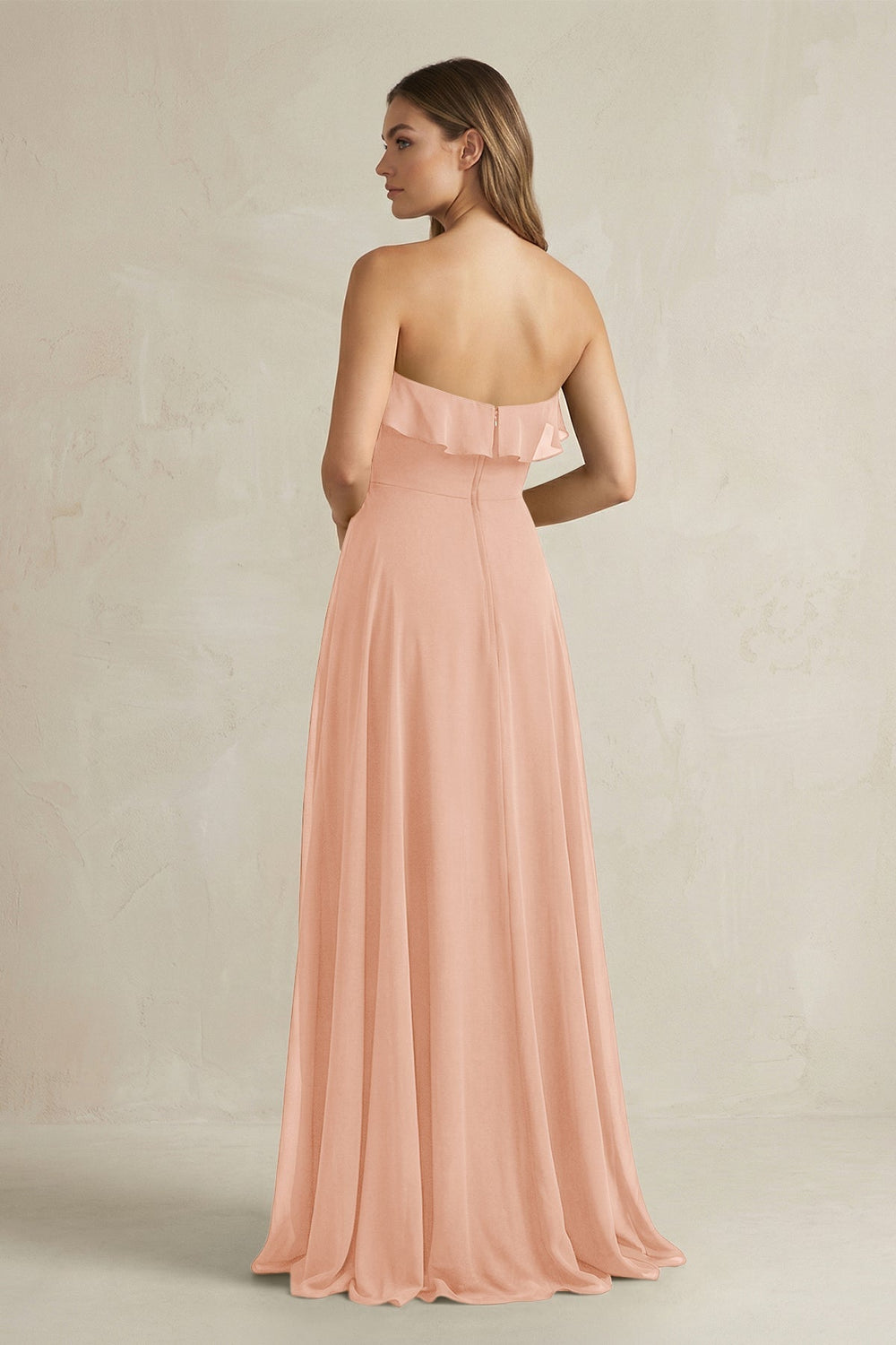 Sweetheart Ruffled A - Line Chiffon Bridesmaid Dress in English Rose - KISS BRIDAL Bridesmaid Dresses
