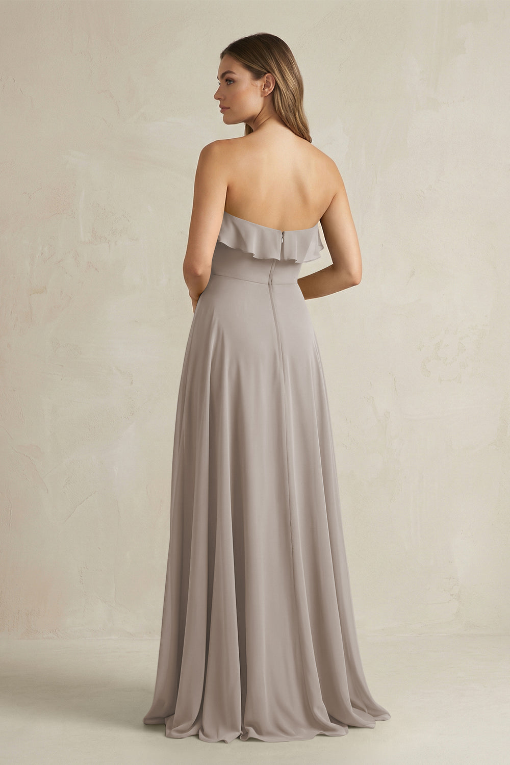 Sweetheart Ruffled A-Line Chiffon Bridesmaid Dress in Frost