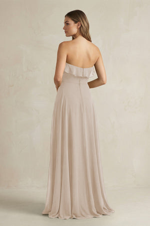 Sweetheart Ruffled A - Line Chiffon Bridesmaid Dress in Frost - SHE IS ME Bridesmaid Dresses