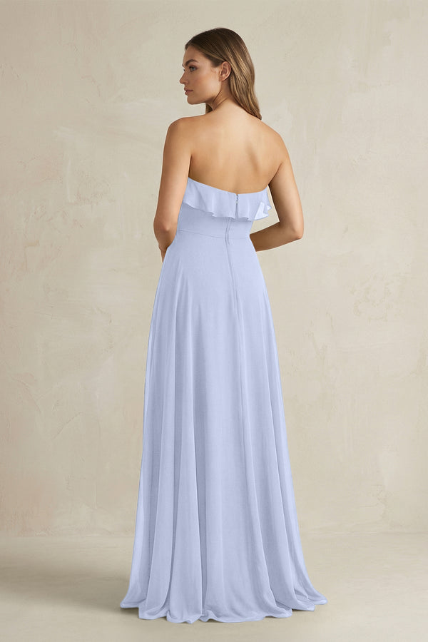 Sweetheart Ruffled A - Line Chiffon Bridesmaid Dress in Ice - SHE IS ME Bridesmaid Dresses