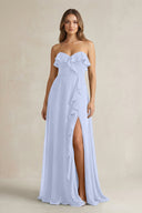 Sweetheart Ruffled A - Line Chiffon Bridesmaid Dress in Ice - SHE IS ME Bridesmaid Dresses