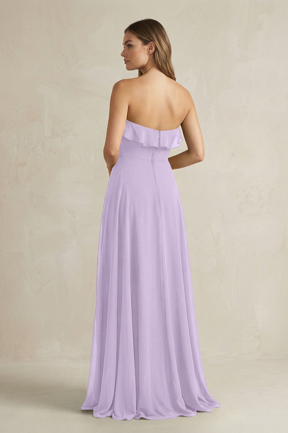 Sweetheart Ruffled A - Line Chiffon Bridesmaid Dress in Lavender - KISS BRIDAL Bridesmaid Dresses