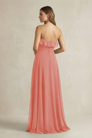Sweetheart Ruffled A - Line Chiffon Bridesmaid Dress in Mulberry - SHE IS ME Bridesmaid Dresses