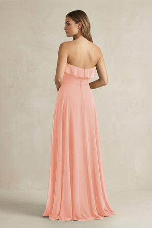 Sweetheart Ruffled A - Line Chiffon Bridesmaid Dress in Rose Petal - SHE IS ME Bridesmaid Dresses
