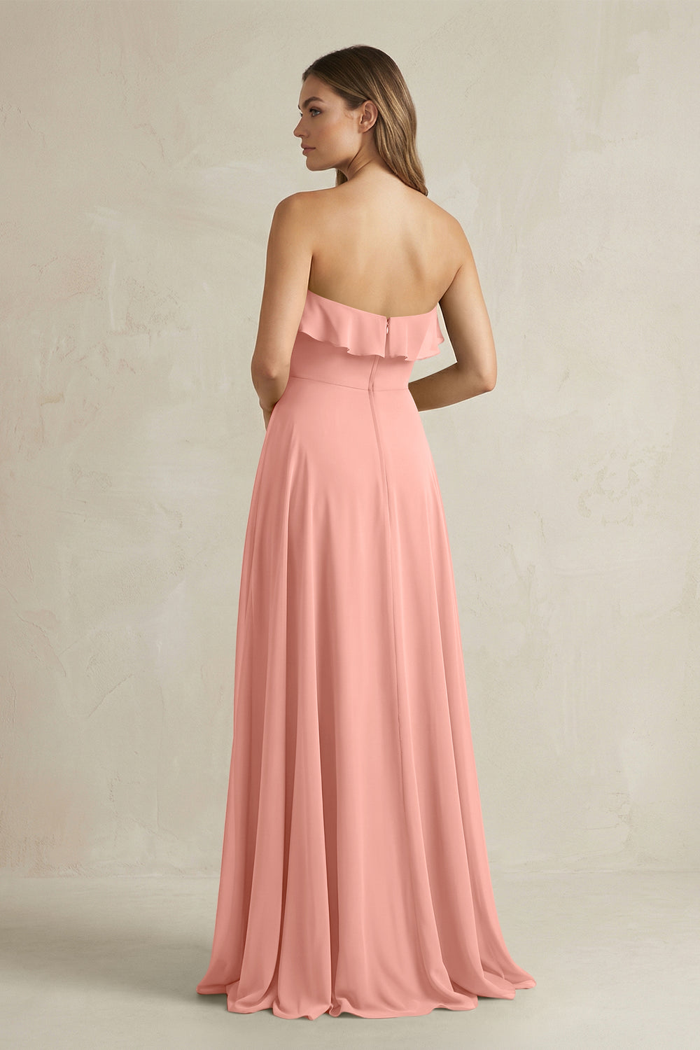 Sweetheart Ruffled A-Line Chiffon Bridesmaid Dress in Rosette