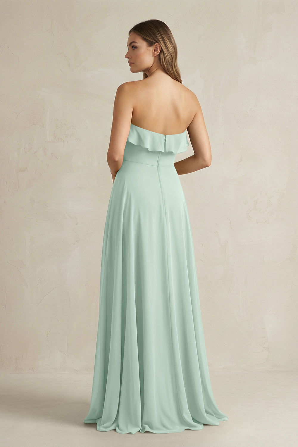 Sweetheart Ruffled A-Line Chiffon Bridesmaid Dress in Sage
