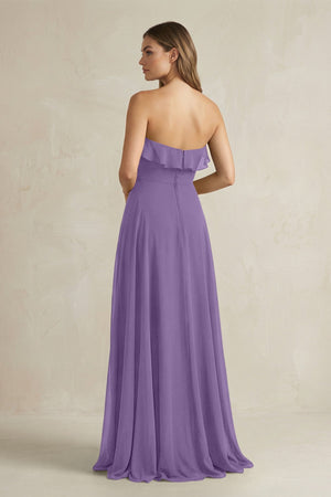 Sweetheart Ruffled A - Line Chiffon Bridesmaid Dress in Tahiti - SHE IS ME Bridesmaid Dresses