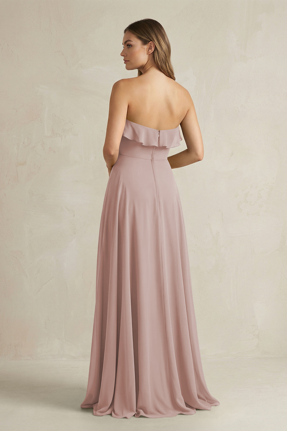 Sweetheart Ruffled A-Line Chiffon Bridesmaid Dress in Toffee