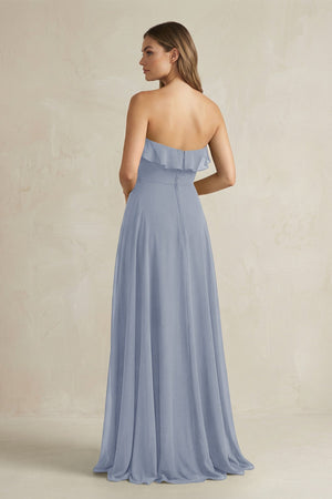 Sweetheart Ruffled A - Line Chiffon Bridesmaid Dress in Twilight - SHE IS ME Bridesmaid Dresses