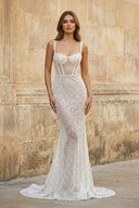 Sweetheart Sequined Sheath Wedding Dress in Ivory - SHE IS ME Wedding Dresses