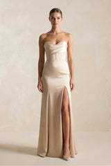 Sweetheart Sheath Corset Bridesmaid Dress in Champagne - KISS BRIDAL Bridesmaid Dresses