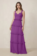 Sweetheart Tiered A - Line Chiffon Bridesmaid Dress in Amethyst - SHE IS ME Bridesmaid Dresses
