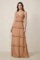 Sweetheart Tiered A - Line Chiffon Bridesmaid Dress in Bronzer - SHE IS ME Bridesmaid Dresses