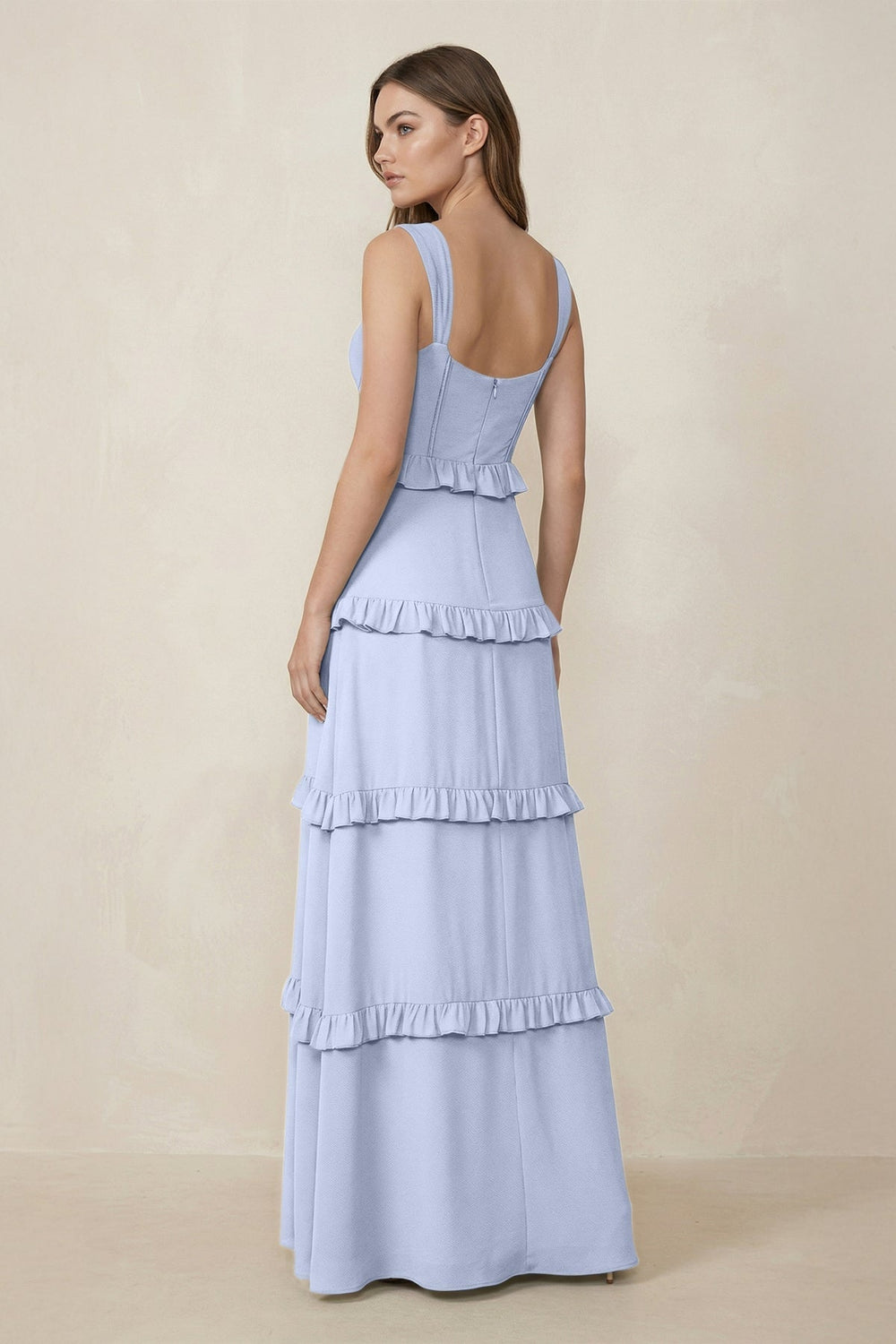 Sweetheart Tiered A - Line Chiffon Bridesmaid Dress in Ice - SHE IS ME Bridesmaid Dresses