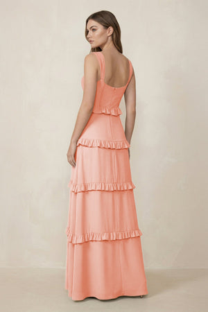 Sweetheart Tiered A - Line Chiffon Bridesmaid Dress in Rose Petal - SHE IS ME Bridesmaid Dresses